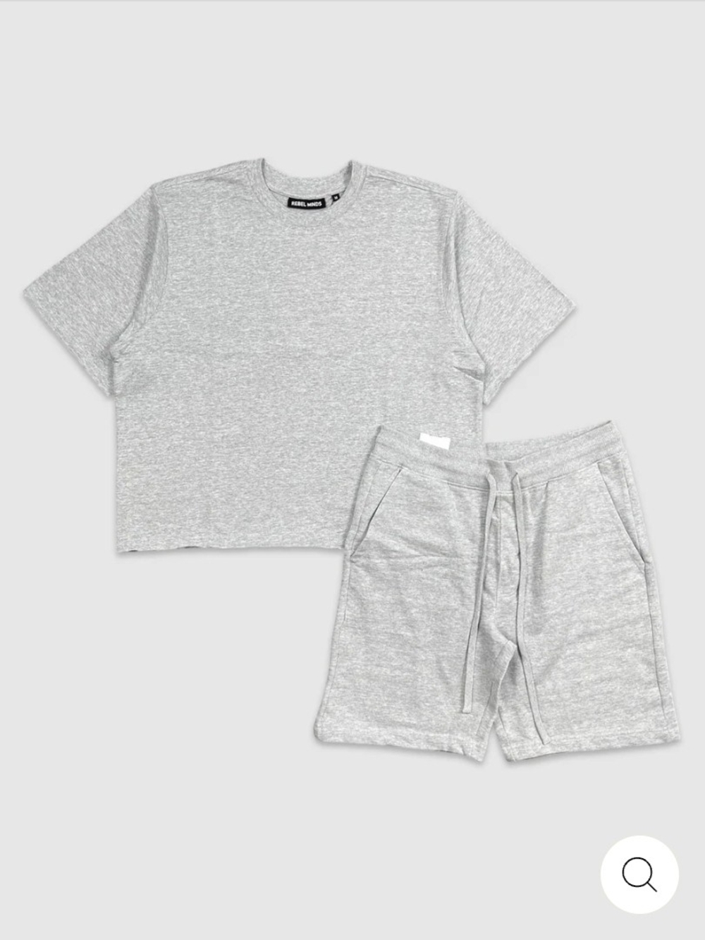 Heather Gray Cropped Tee & Drawstring Shorts Set